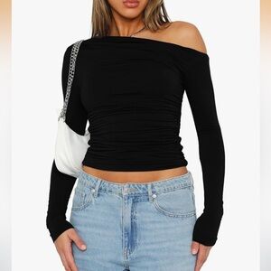 Black Off-Shoulder Women's Top